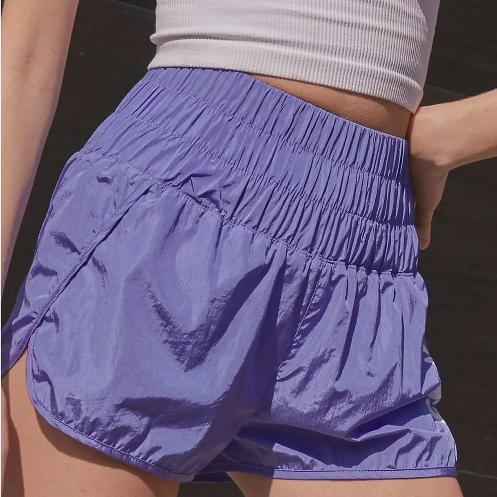 Free People Movement The Way Home Logo Shorts Athletic Hague Blue